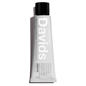 Davids Travel size premium toothpaste  /  charcoal+peppermint